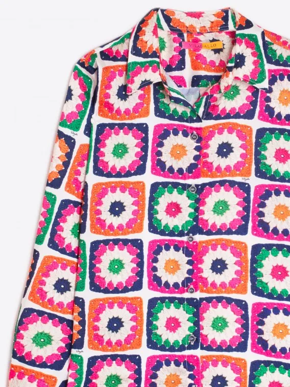 Chemisier imprimé crochet Vilagallo