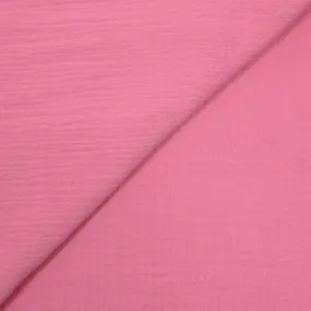 Double gaze en coton rose malabar