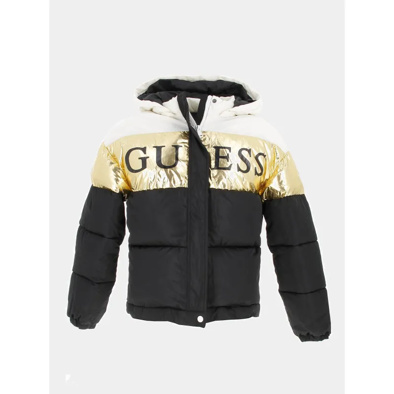 Doudoune longue hooded padded noir fille - Guess | wimod