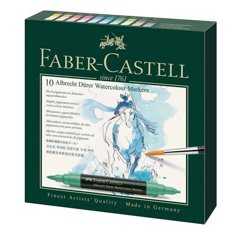 FABER-CASTELL Marqueur aquarelle en étui de 10