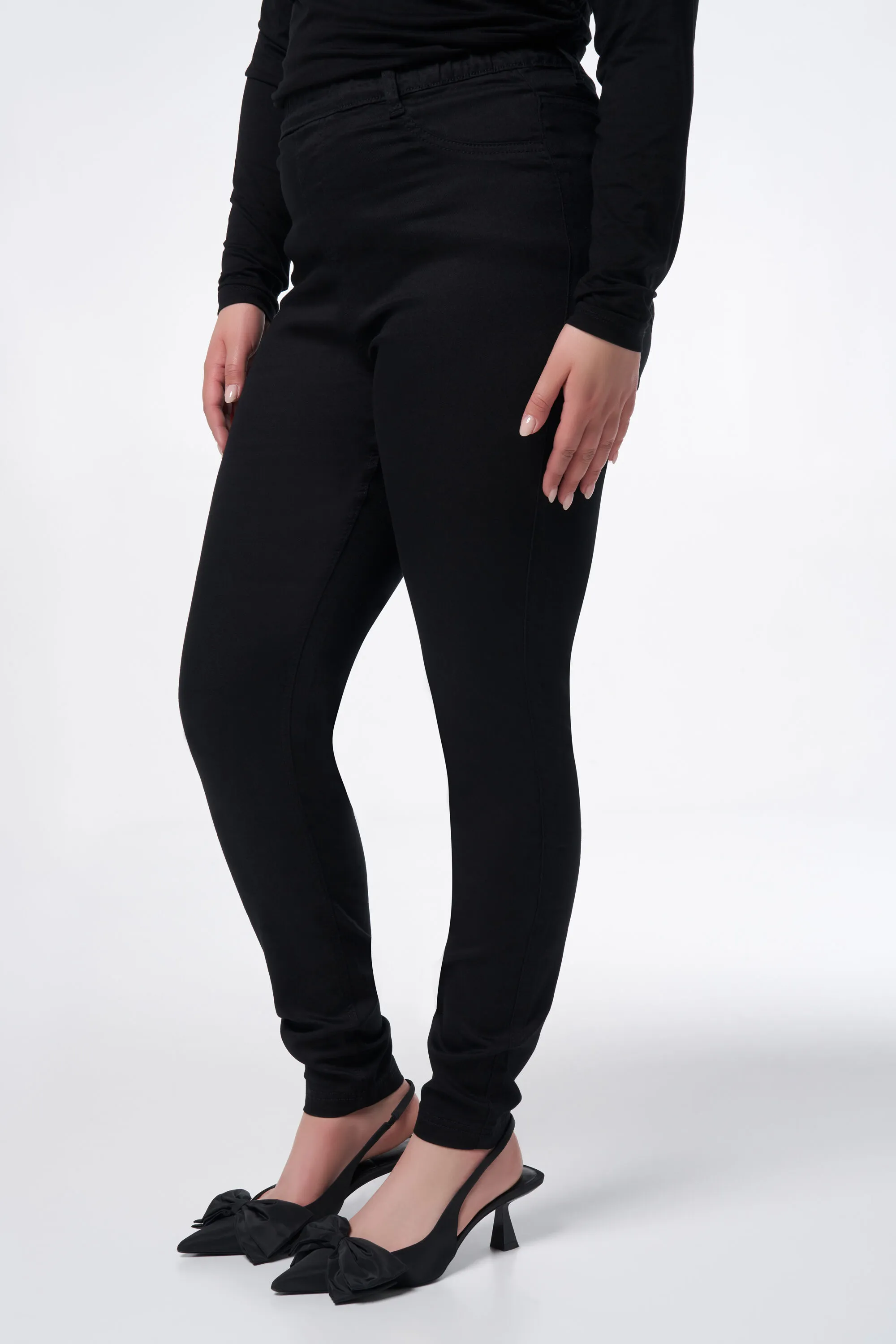 Femmes Treggings avec un look denim Noir | MS Mode