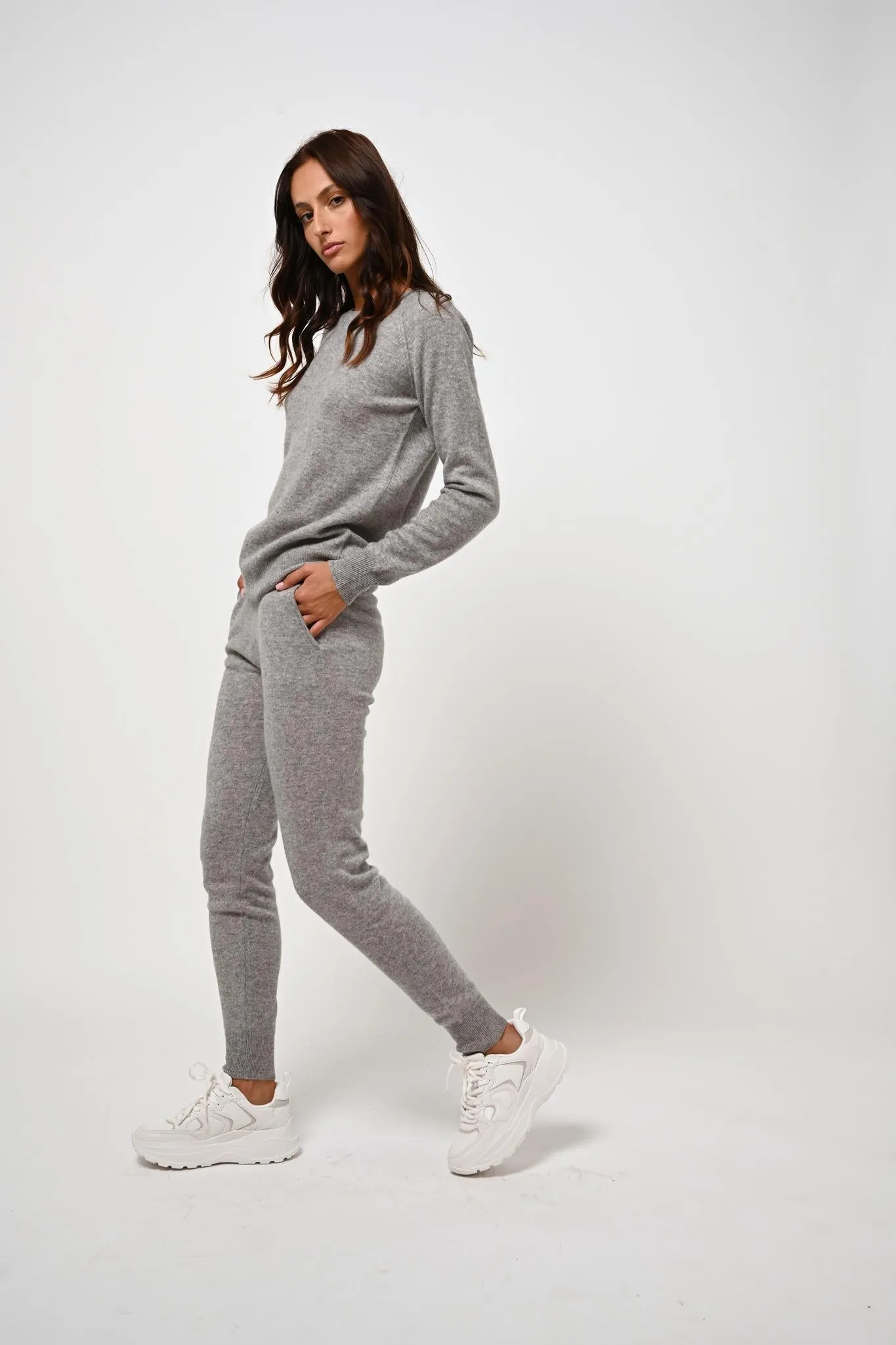 FERRAND jogging nuage chiné 100% cachemire