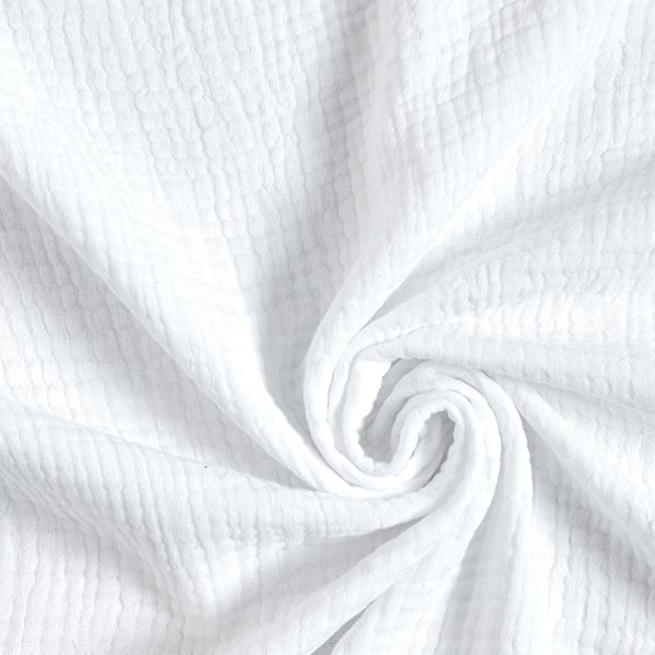 GOTS Tissu triple gaze de coton – blanc