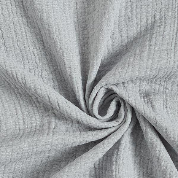 GOTS Tissu triple gaze de coton – gris clair