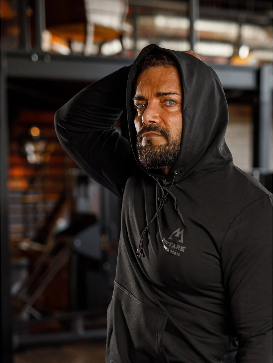 Hooded sweatshirt K088 black MITARE PRO MAN Size L Color Black