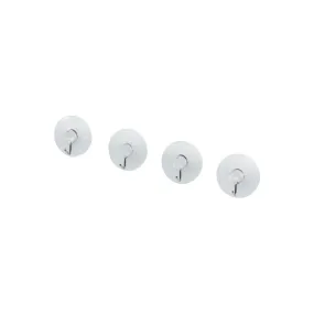 Lot de 4 crochets muraux à ventouse transparents Tecno Fackelmann 