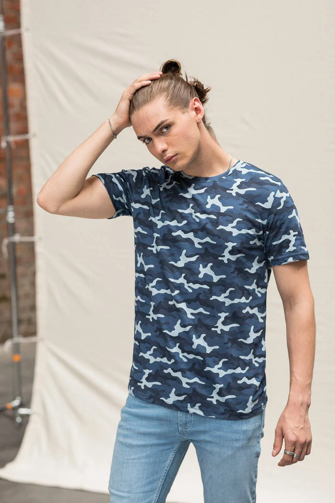 Lot de 5 Just Ts JT034 T-Shirts Camo à Manches Courtes Pour Homme