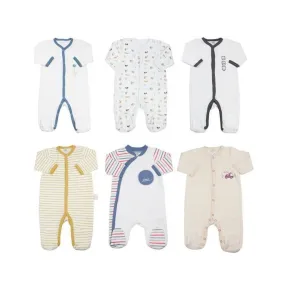 Lot De 6 Pyjamas Bébé Trois Kilos Sept - Blanc 6 Mois blanc - Trois Kilos Sept