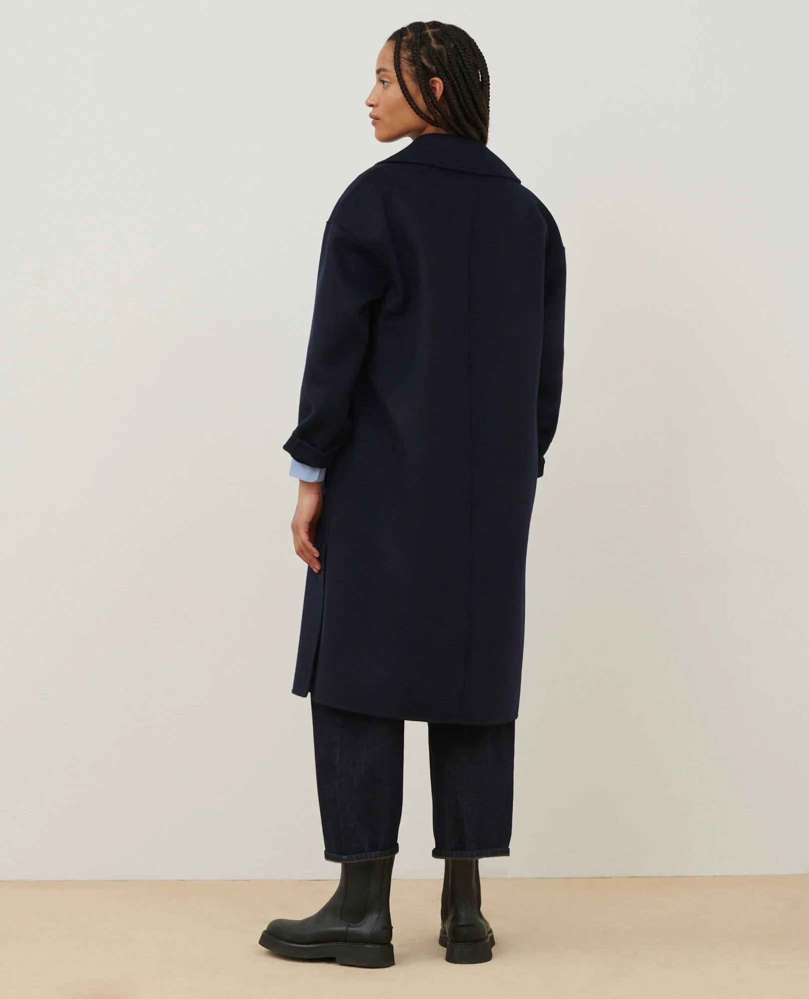 Manteau double face laine et cachemire