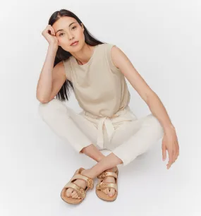 Pantalon en gaze de coton - Ecru