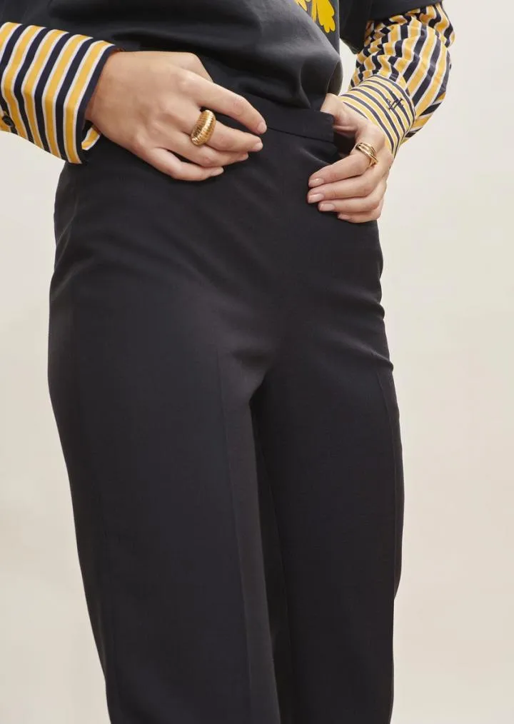 Pantalons & Jeans TARA JARMON Femme | Pantalon Paiva bleu nuit en laine froide