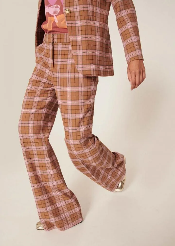 Pantalons & Jeans TARA JARMON Femme | Pantalon Parker rose en tartan