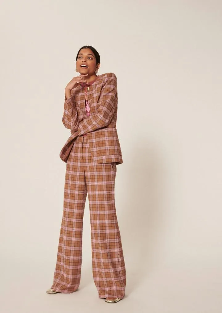 Pantalons & Jeans TARA JARMON Femme | Pantalon Parker rose en tartan
