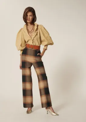 Pantalons & Jeans TARA JARMON Femme | Pantalon Pilar camel en tartan