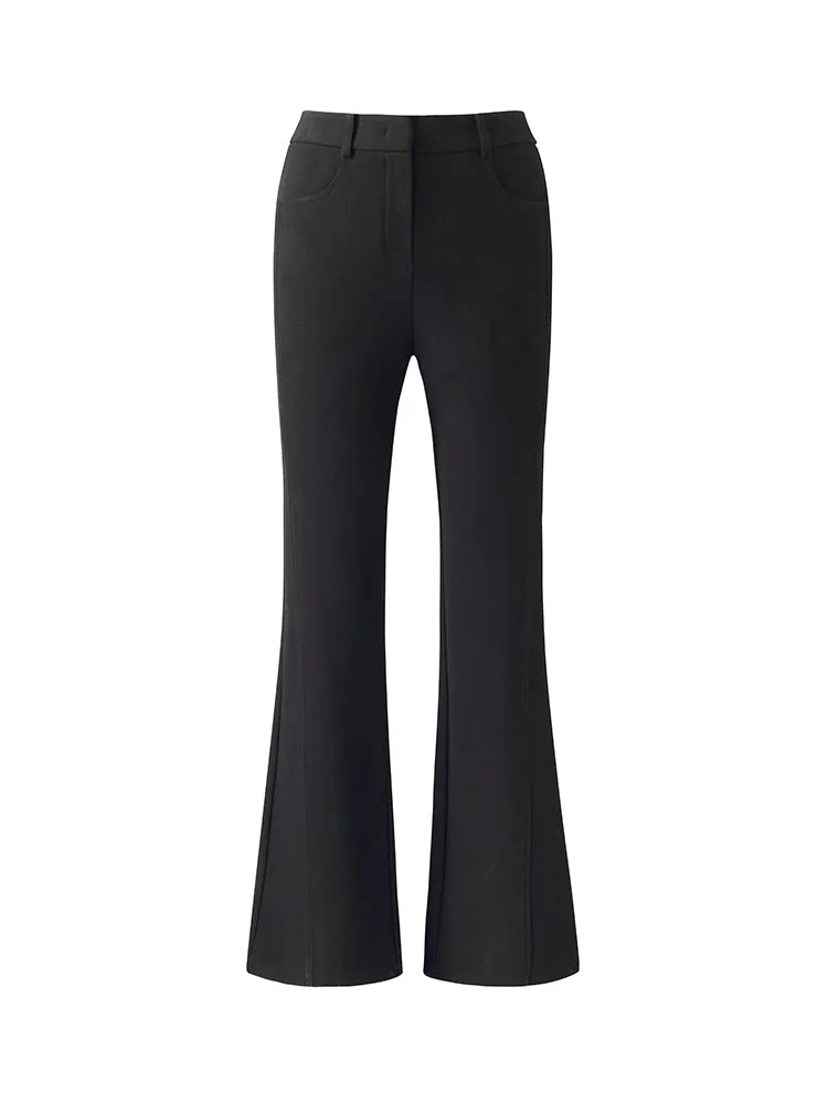 Pantalons femmes à longueur cheville micro-évasés doublés en polaire