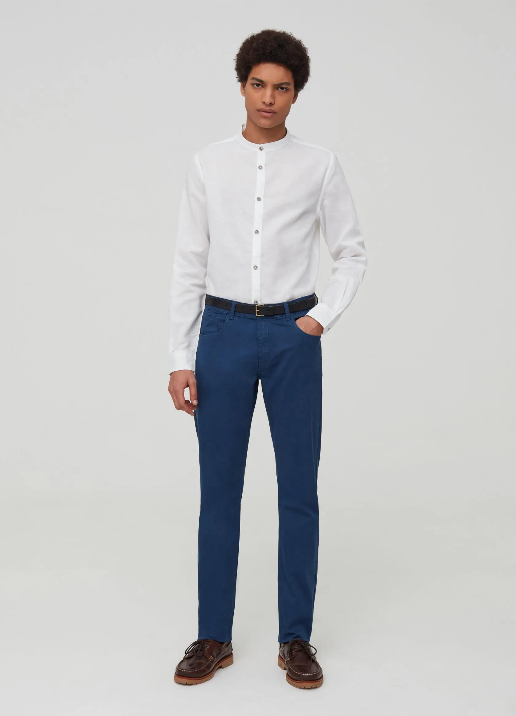Pantalons Homme | Five-pocket twill trousers Bleu | OVS