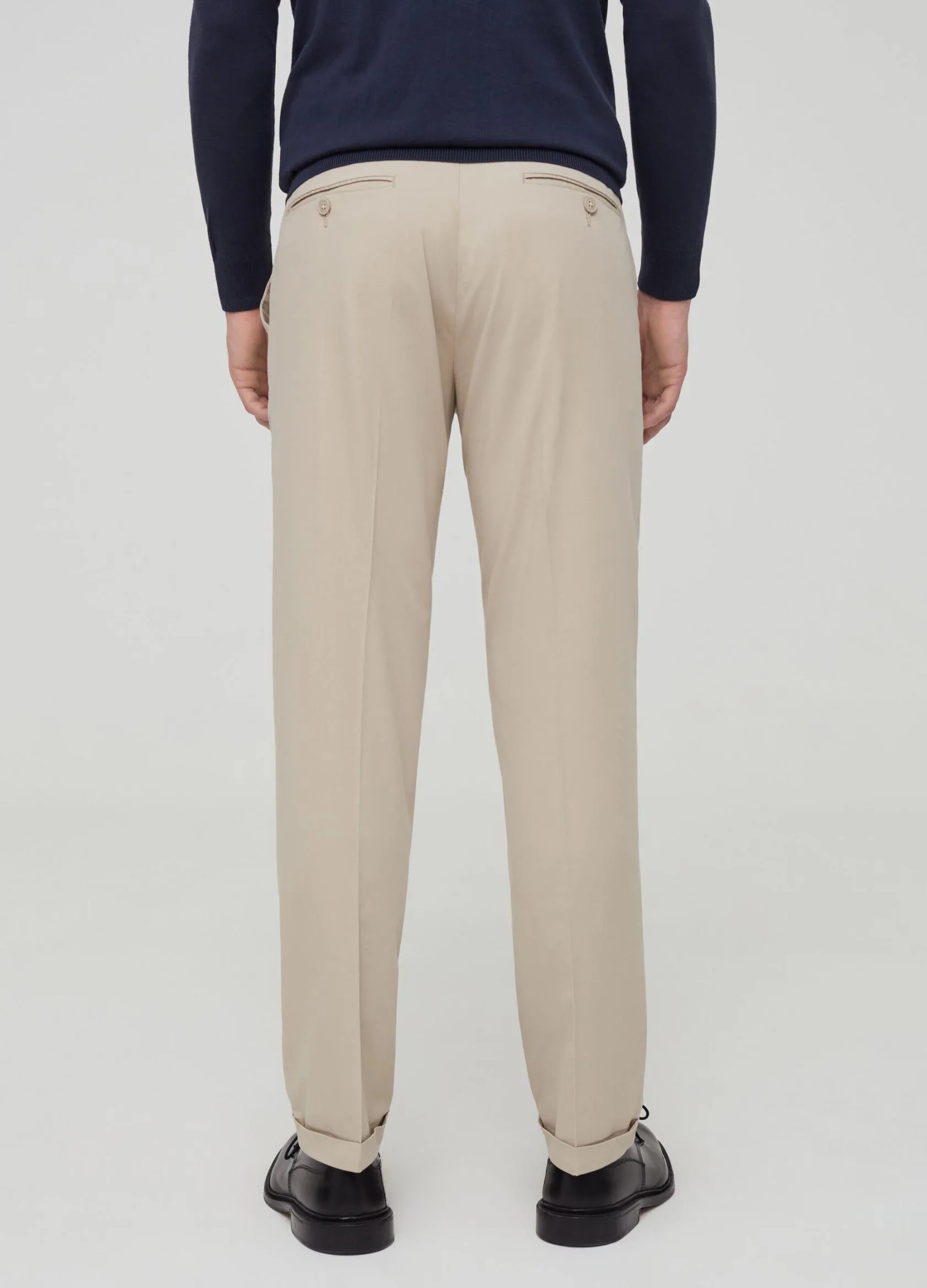 Pantalons Homme | Stretch cotton trousers with pockets Beige clair | OVS