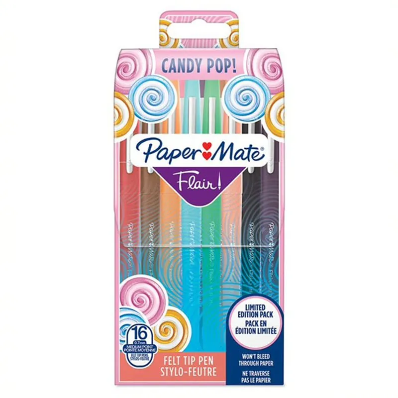 Paper:Mate Stylo feutre Flair Candy Pop étui de 16 Assortis