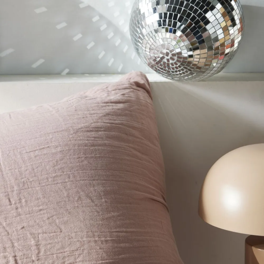 Parure de couette "Today" Gaze de Coton 140 x 200 pour lit 1 place Couleur Gaze Rose des Sables
