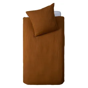 Parure de lit en gaze de coton noisette 140x200cm 