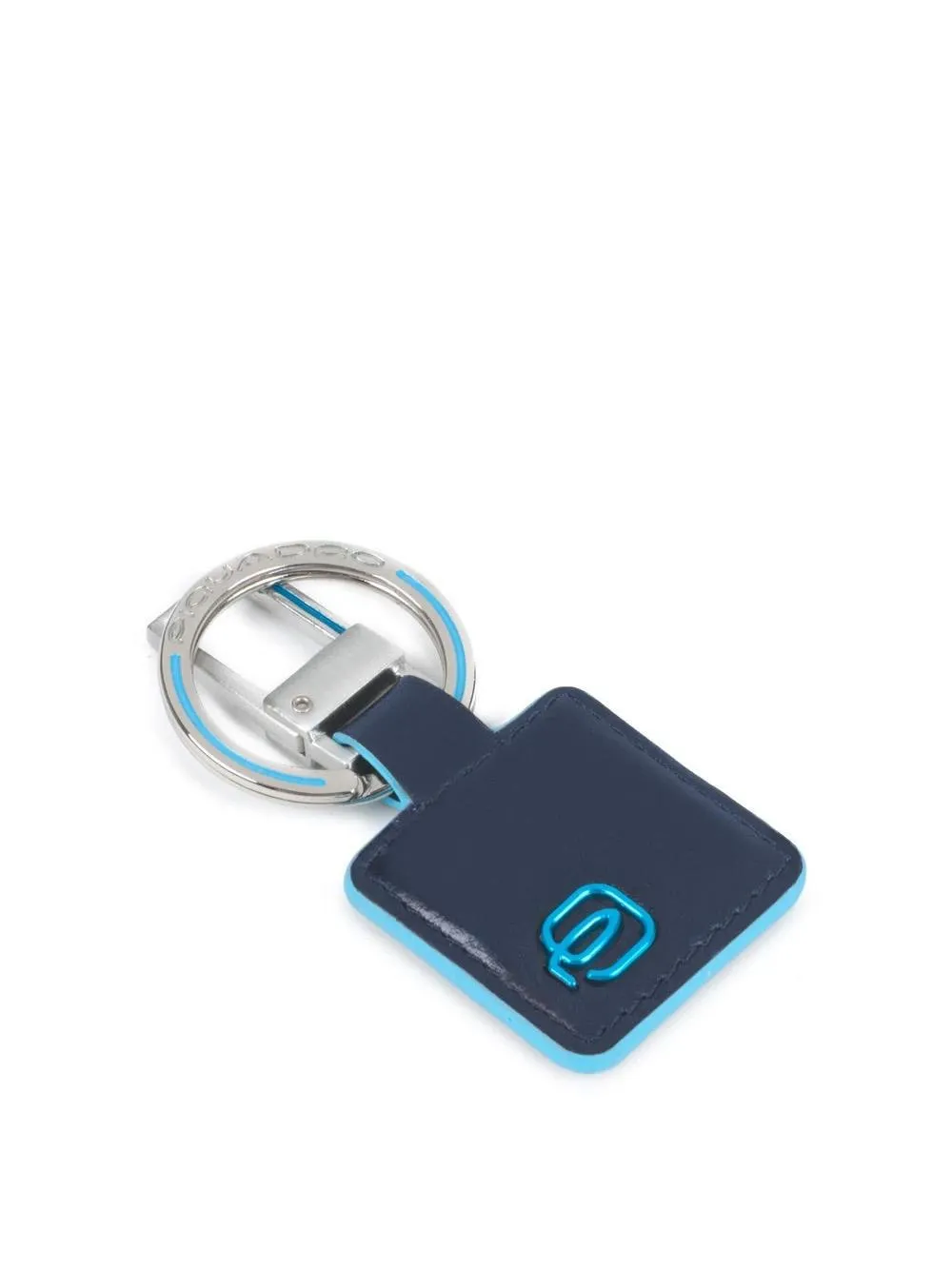 Piquadro Blue Square Porte-Clés En Cuir Avec Mousqueton Bleu - Achetez À Prix Outlet!