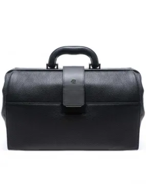 Piquadro Ili Mallette Médecin En Cuir Noir - Achetez À Prix Outlet!