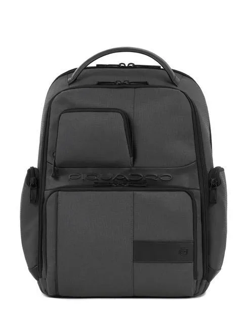 Piquadro Wollem Sac À Dos Pour Ordinateur Portable 15,6" En Tissu Et Cuir Gris - Achetez À Prix Outlet!