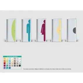 Plaque de porte silhouette demi-lune hauteur 400mm coloris palette : coloris u