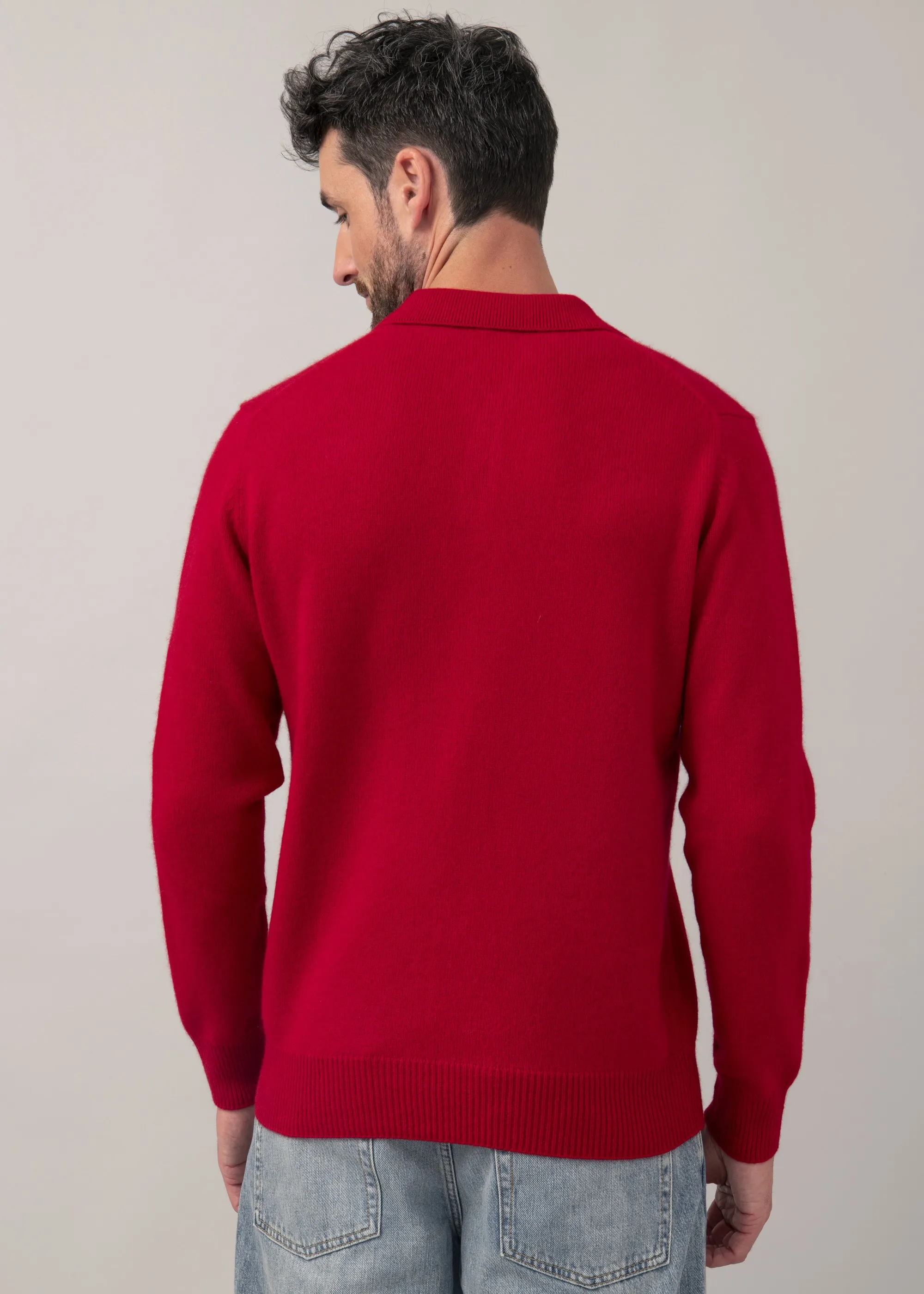 Polo cachemire homme bicolore 4 fils