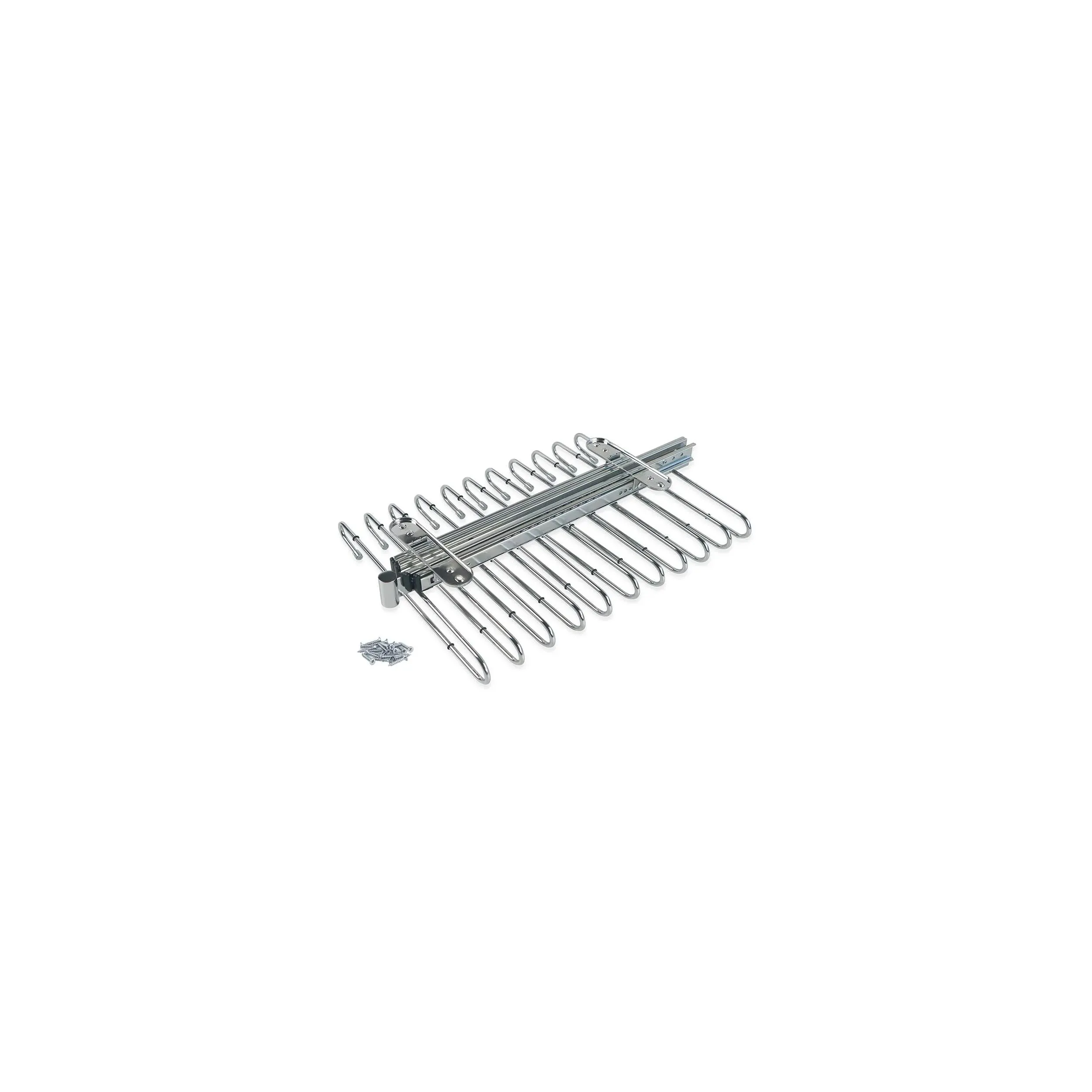 Porte pantalons extractibles pour armoire 470 mm, 11 tringles, chromé