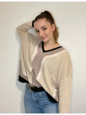 PULL V quadricolor Estheme Cachemire