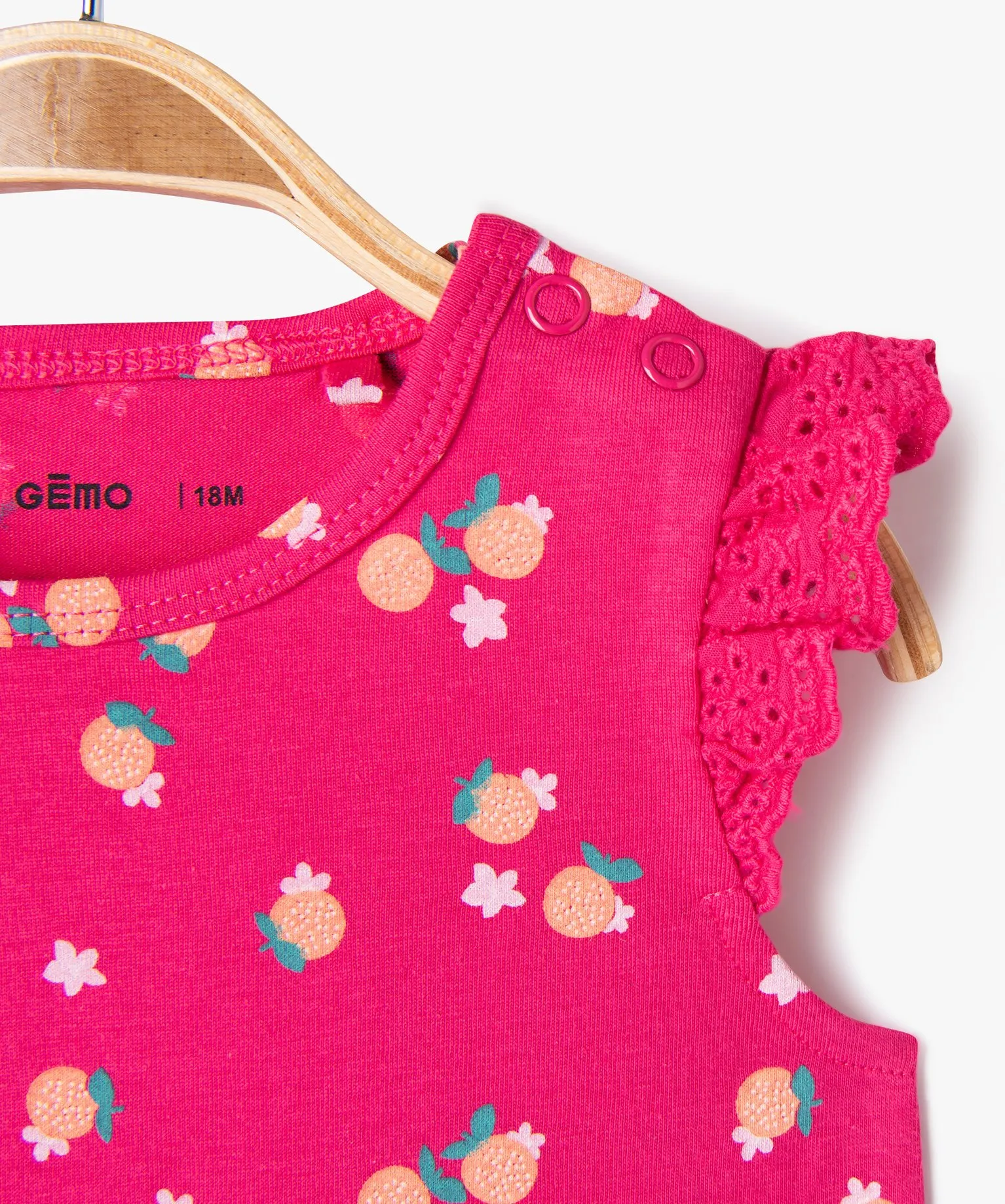 pyjashort 2 pieces avec motifs fruits bebe fille rose pyjamas 2 pieces