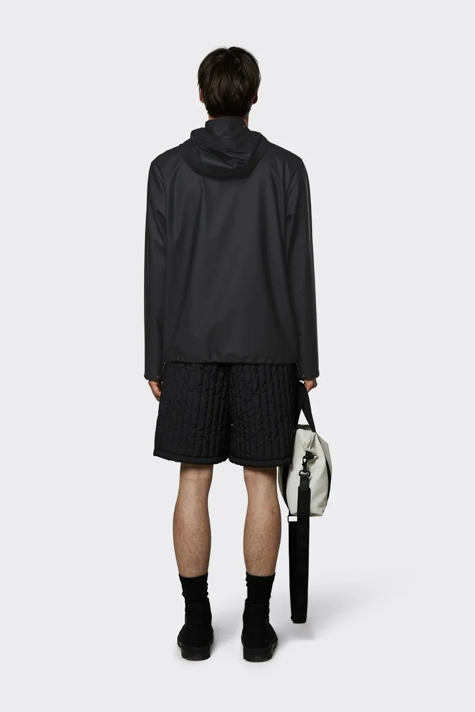 Rains - Short Hooded Coat - Black