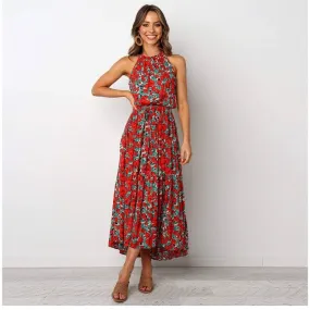 Robe longue à bretelles bohème