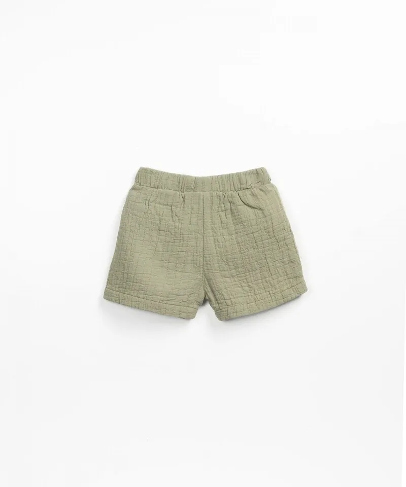 Short en gaze de coton vert Recycled
