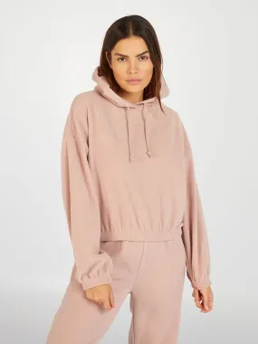 Sweat polaire à capuche - Beige