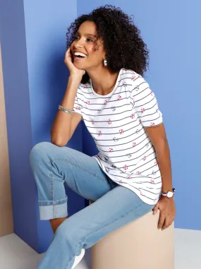 T-shirt à manches courtes au look marin
