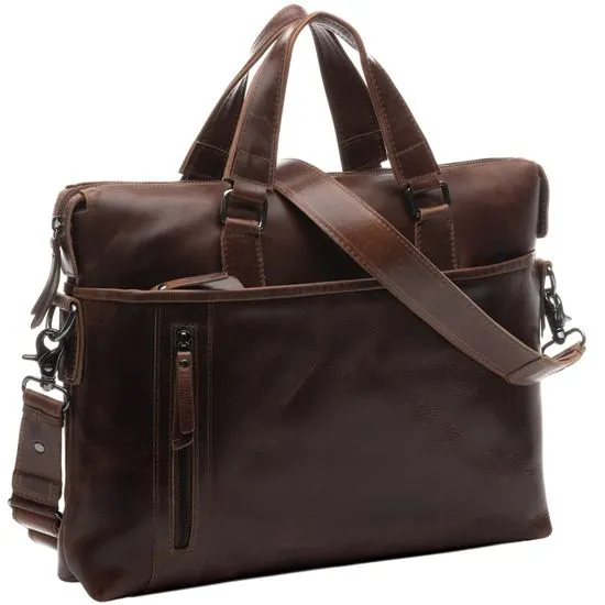 étui à stylos cuir châtain BIG TONY sac à crayons